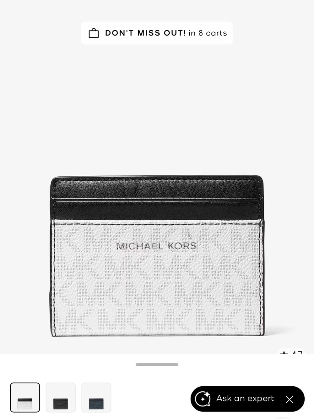 Michael Kors White and Brown Men's Card Holder with Logo